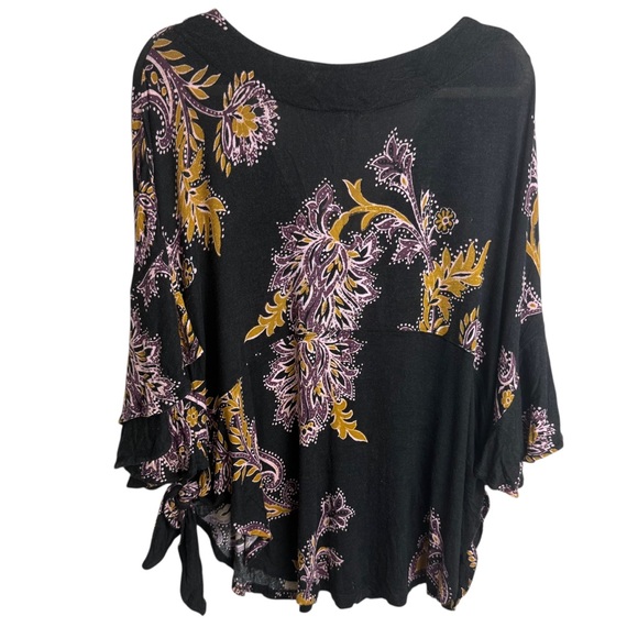 Free People Maui Wowie Oversized Floral Print V Neck Boho Style Top Size Small - Picture 9 of 11